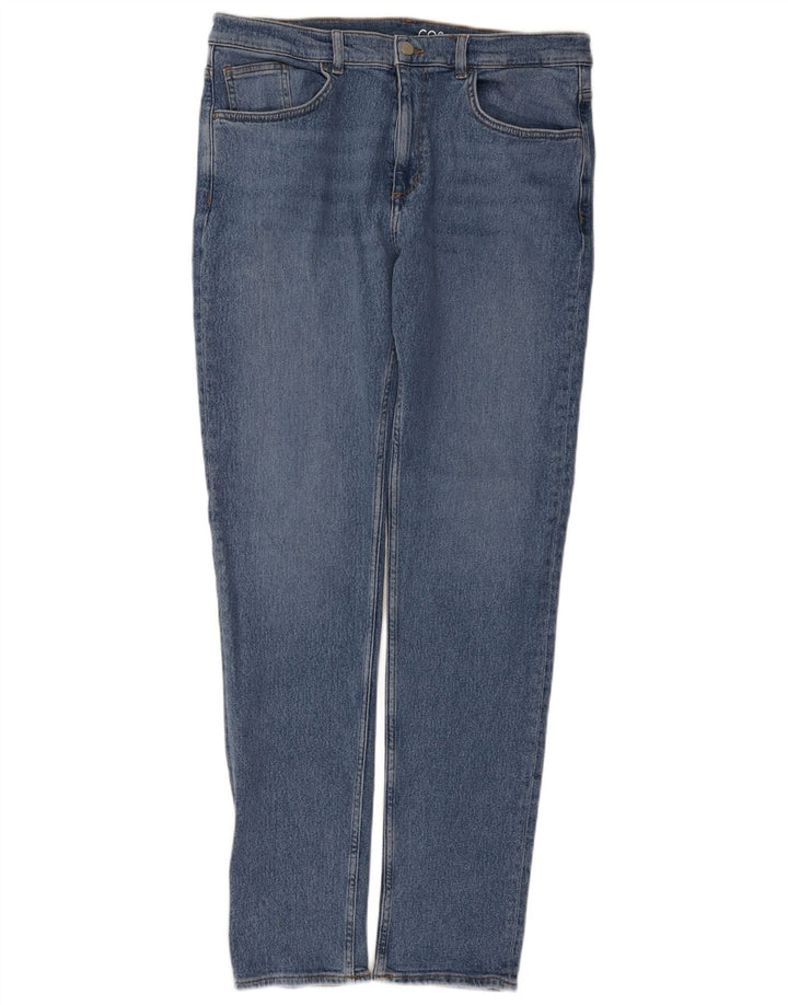 Cos Herre Mid Rise Slim Jeans W36 L34 Blå Bomuld