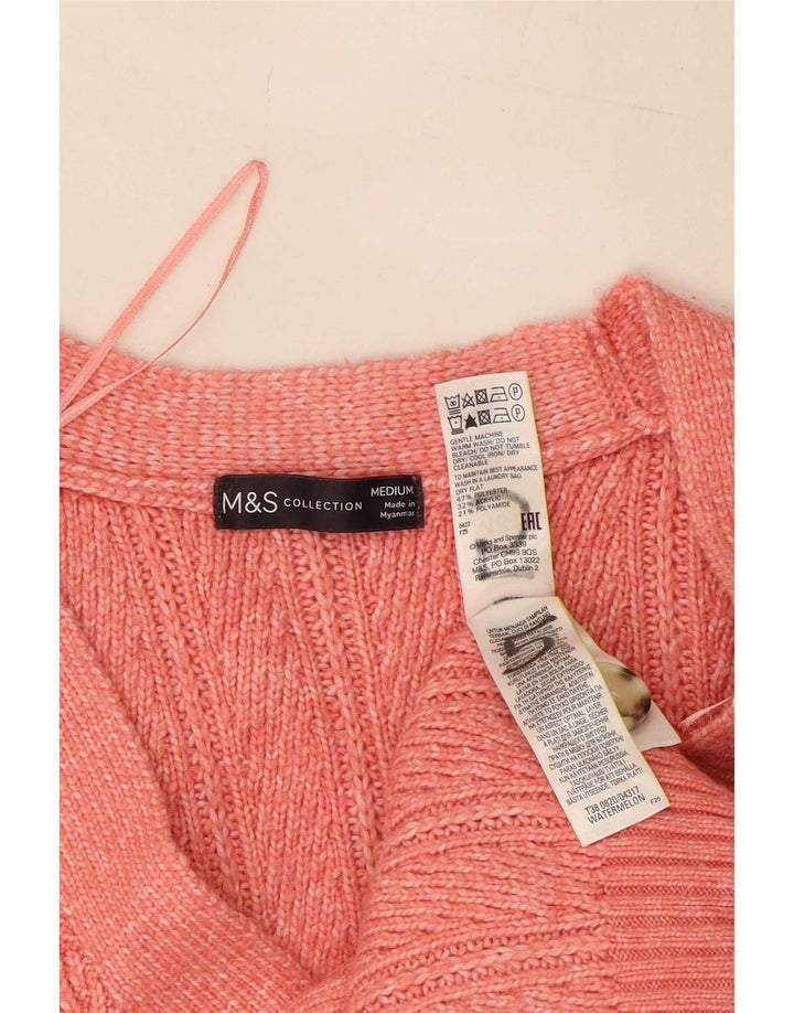Marks & Spencer Γυναικεία Ζακέτα πουλόβερ UK 14 Medium Pink Polyester