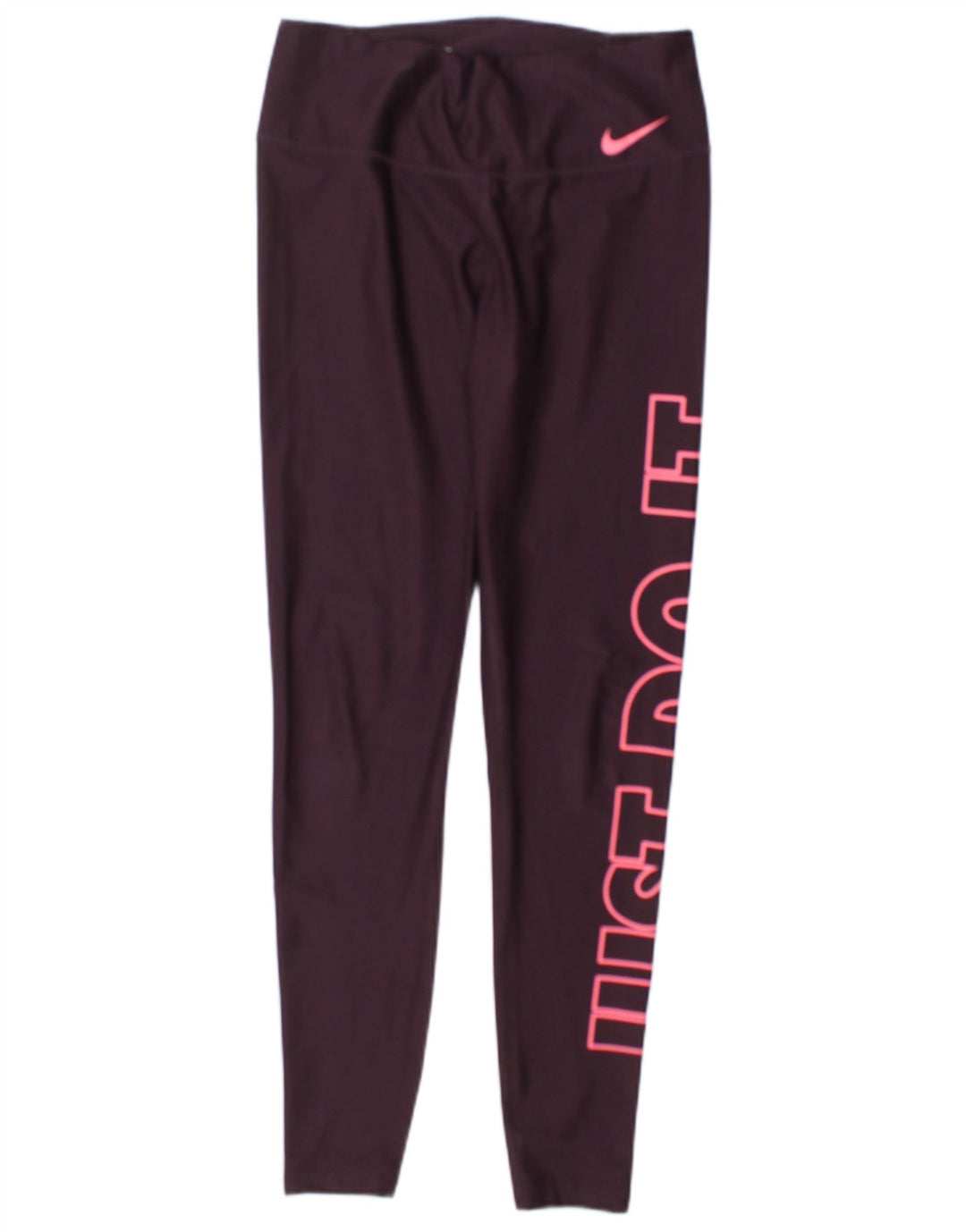 Nike Womens Dri Fit Graphic Leggings UK 10 Small  Burgundy Polyester
