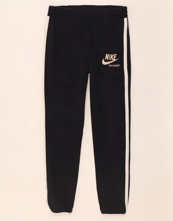 Calça esportiva feminina Nike UK 14 grande preto colorblock algodão