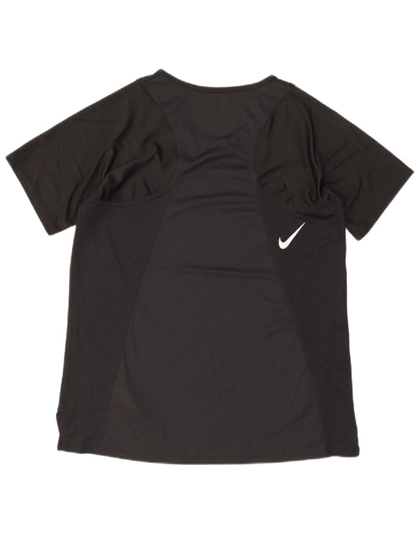 T-shirt Nike Dri Fit da donna Top UK 10 Small Nero Poliestere