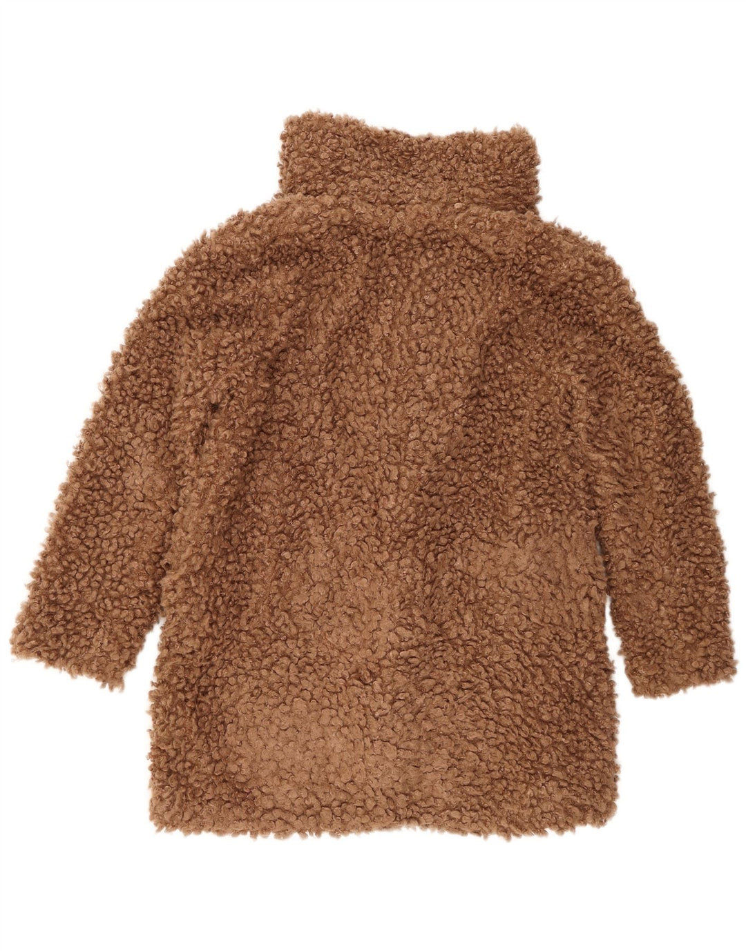 Zara Womens Oversized Faux Fur Overcoat UK 14 Medium Brown