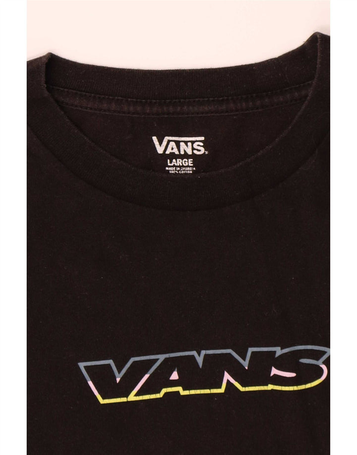 Vans Mens Graphic T-Shirt Top Large Black Cotton
