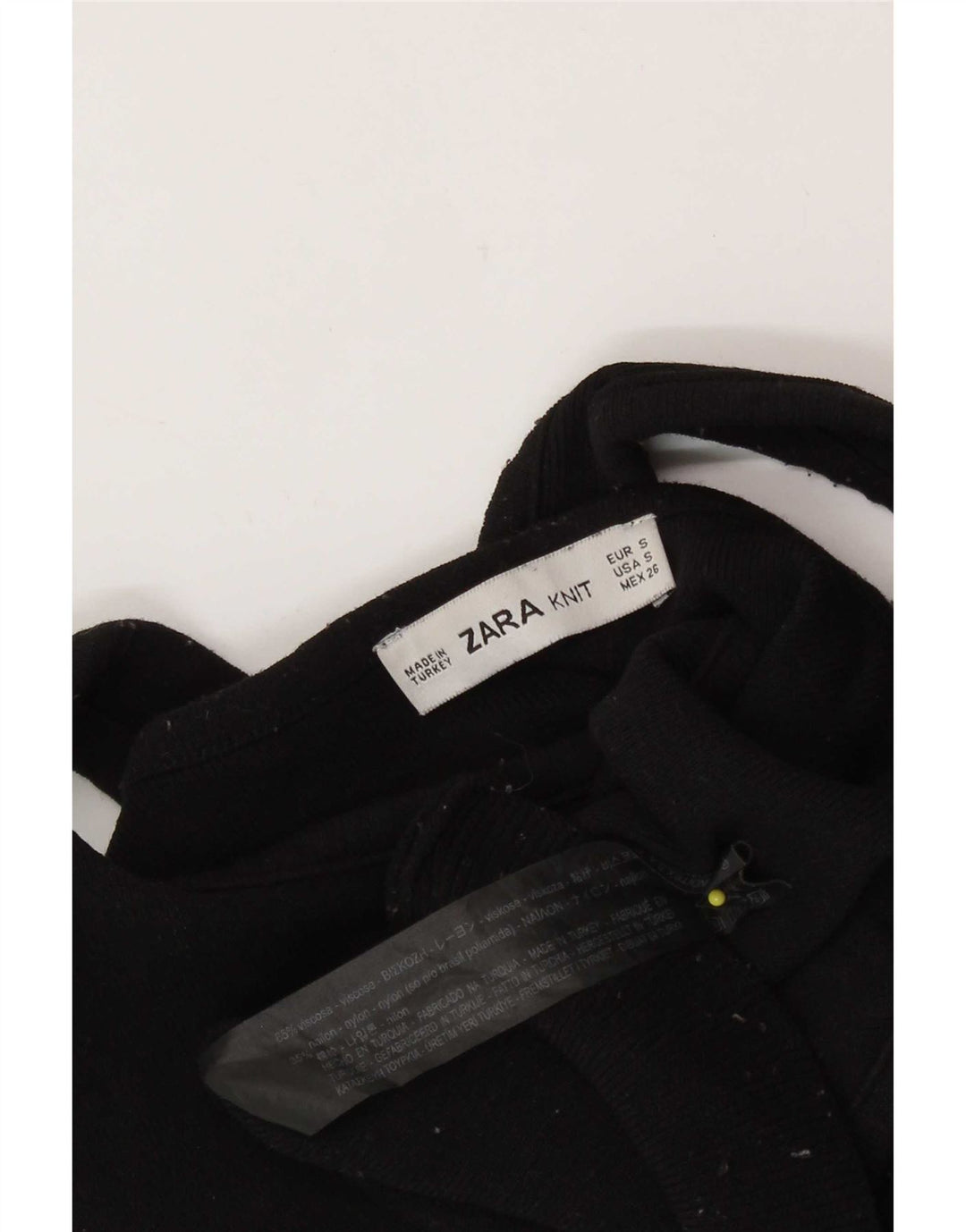 Женский укороченный топ Zara UK 8, маленький, черный, вискоза