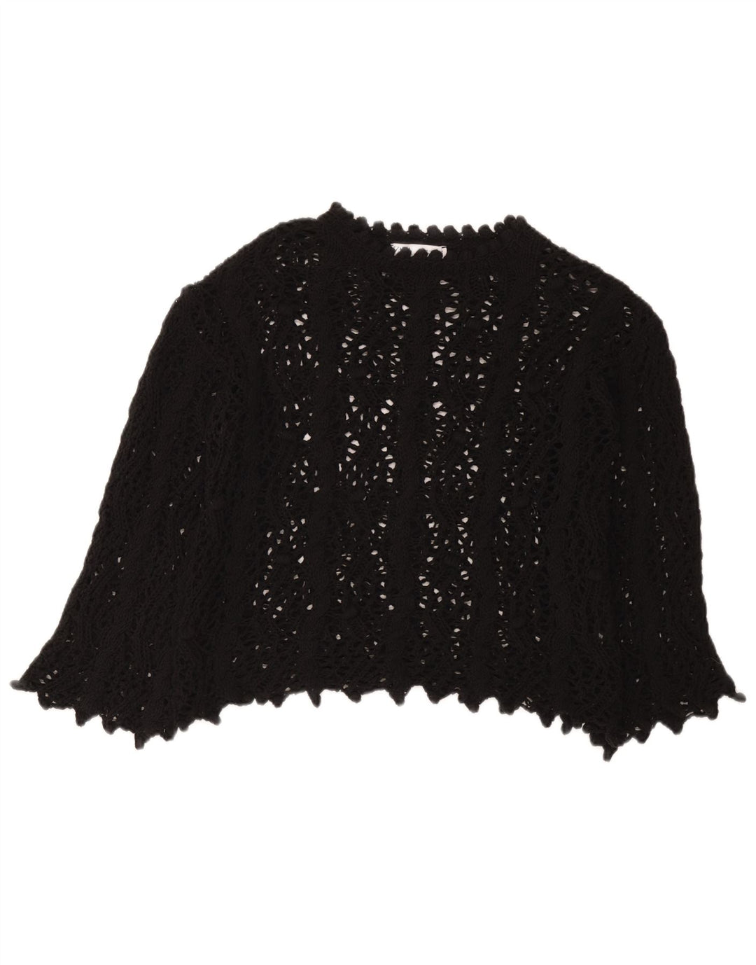 Zara Womens Crochet Blouse Top UK 10 Small Black