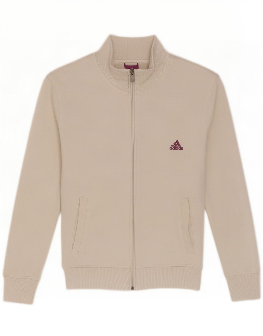 Adidas Womens Tracksuit Top Jacket UK 14 Médio Branco