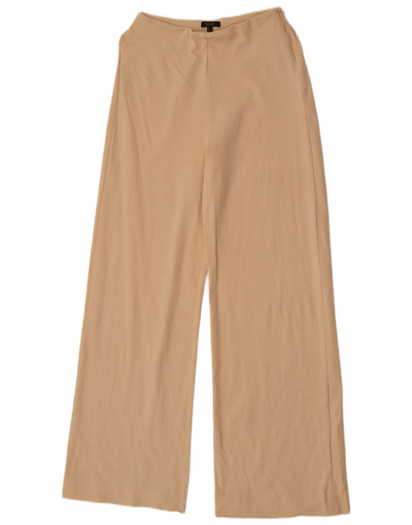 Massimo Dutti Pantalon décontracté à jambe large pour femme Petit W26 L32 Beige Polyamide
