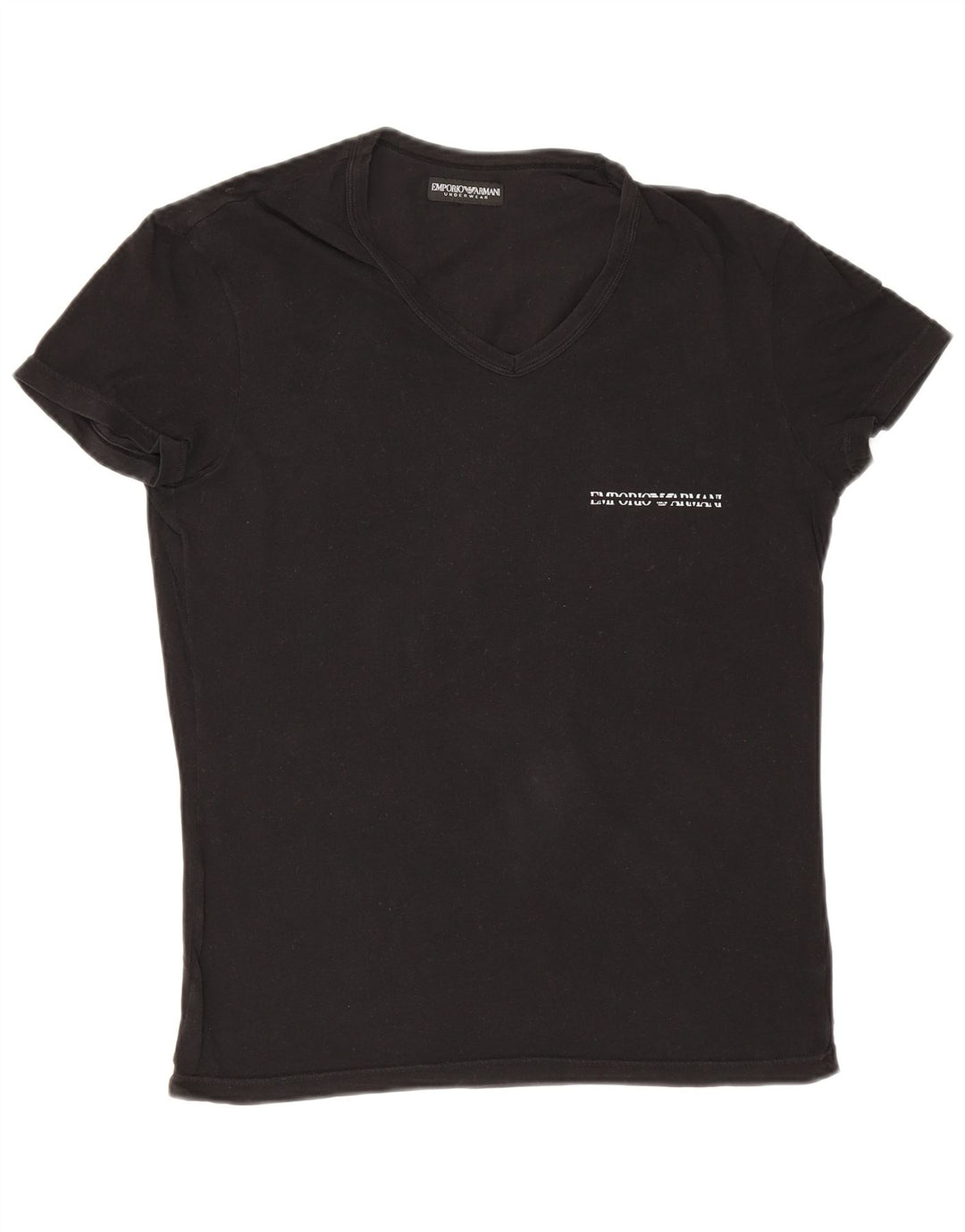 Emporio Armani Mens T-Shirt Top Medium Black Cotton