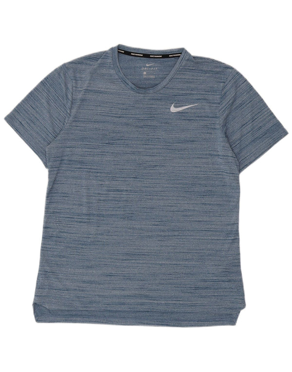 Nike Herre Dri Fit T-shirt Top Stor blå Flecked Polyester