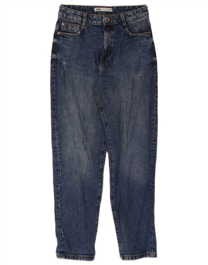 Zara Womens Distressed Tapered Jeans EU 38 Small W28 L28 Blue
