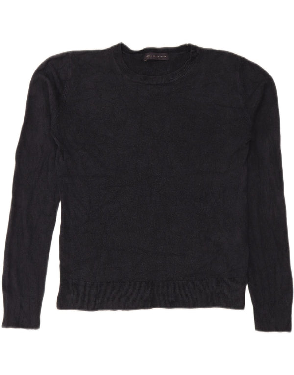 Marks & Spencer Womens Crew Neck Jumper Sweater UK 12 Medium Navy Blue