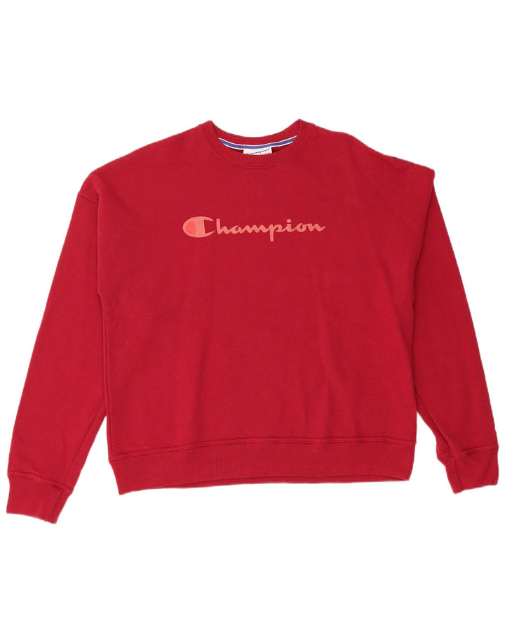 CHAMPION Mens Sweatshirt Jumper Medium Burgundy Cotton