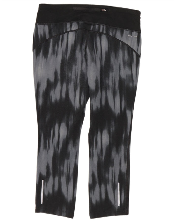 Nike Dame Dri Fit Capri Leggings UK 12 Medium Blue Tie Dye Polyester