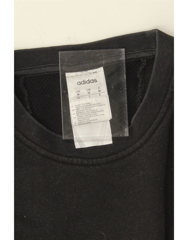 ADIDAS Mens Sweatshirt Jumper Medium Black Cotton Vintage Adidas and Second-Hand Adidas from Messina Hembry 