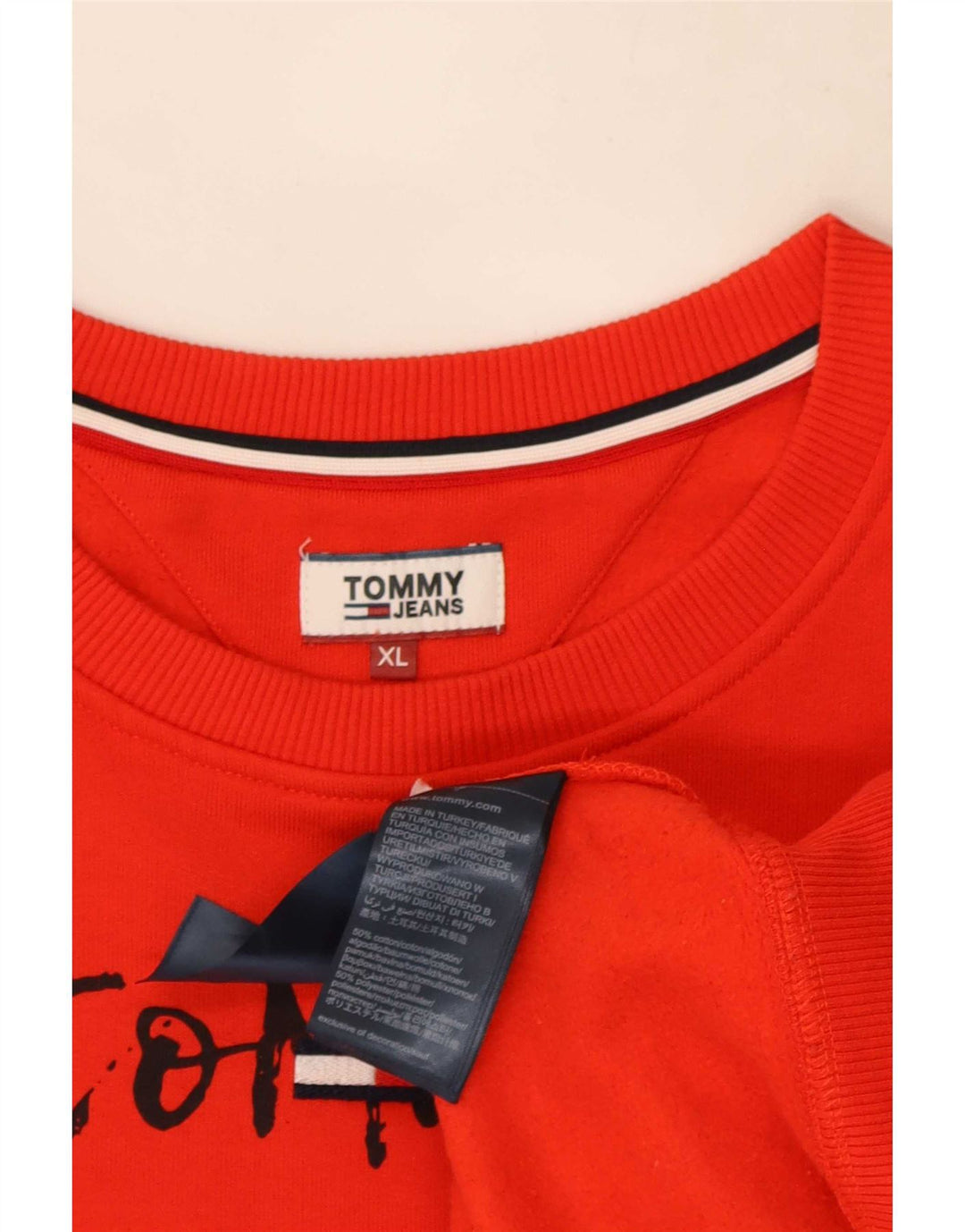 Tommy Hilfiger Mens Graphic Sweatshirt Jumper XL Red Cotton