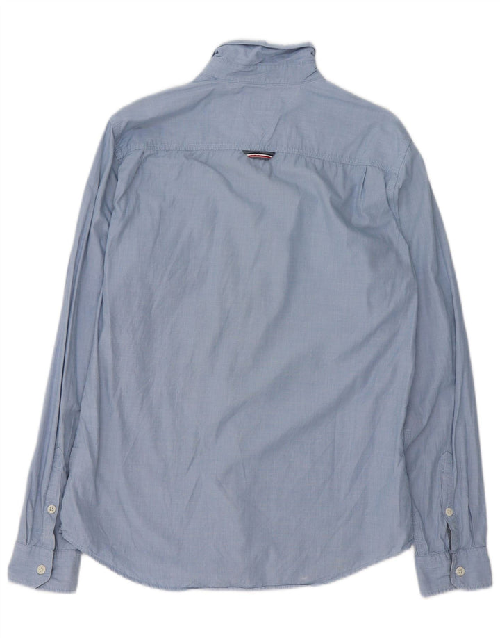 Tommy Bahama Mens Regular Fit Shirt Medium Blue Pinstripe Cotton