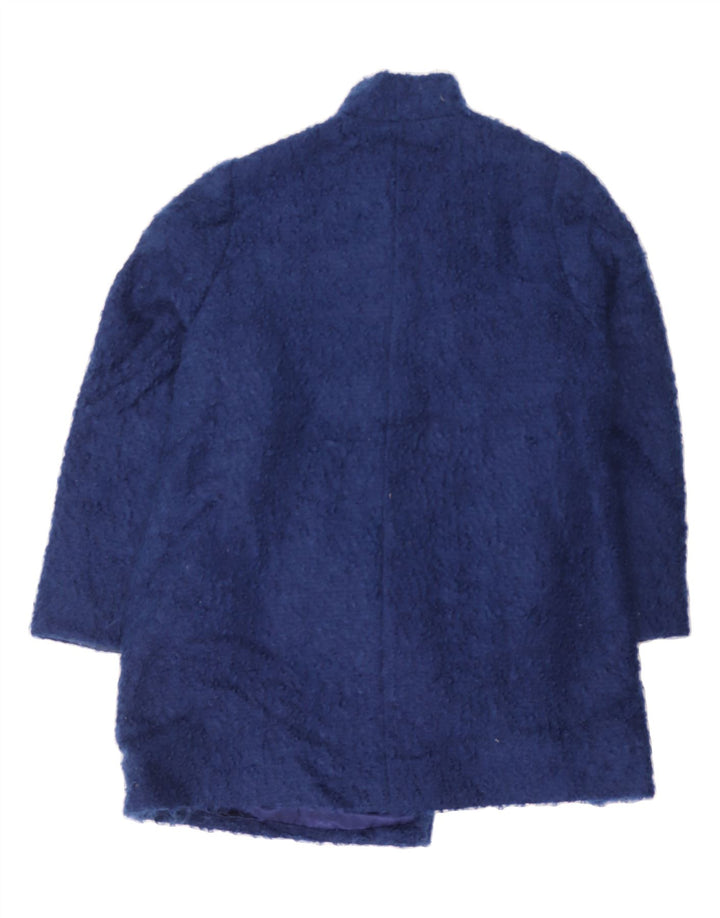 VINTAGE Womens Overcoat UK 14 Medium Navy Blue Vintage Vintage and Second-Hand Vintage from Messina Hembry 