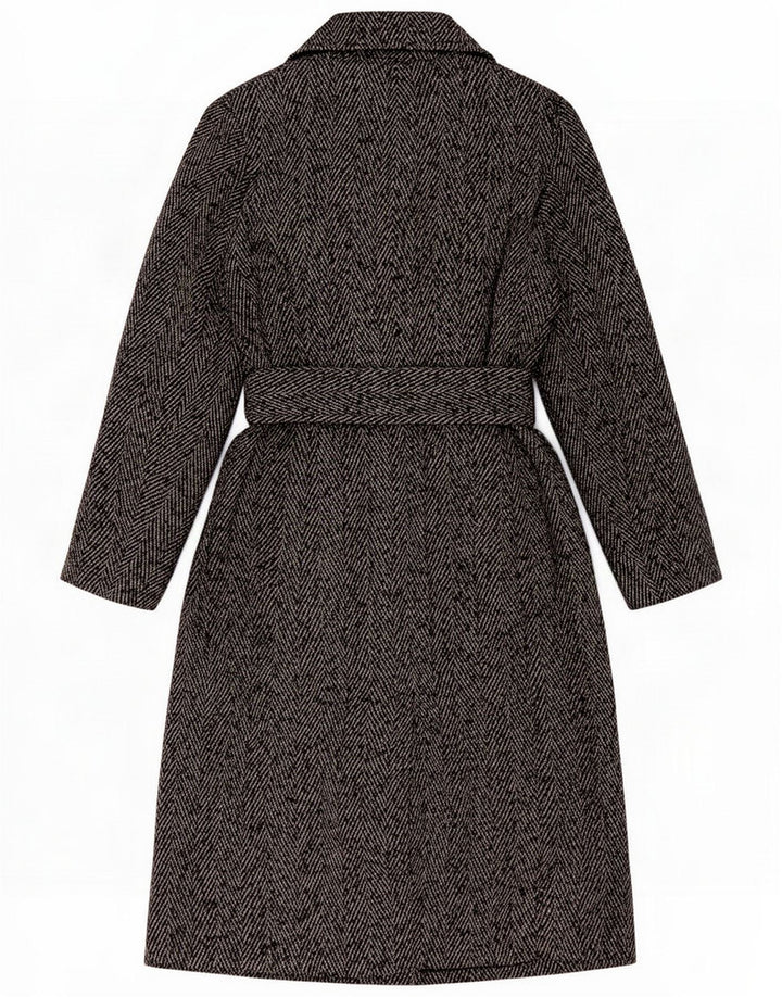 Marks & Spencer Womens Double Breasted Coat UK 8 Small Grey Flecked