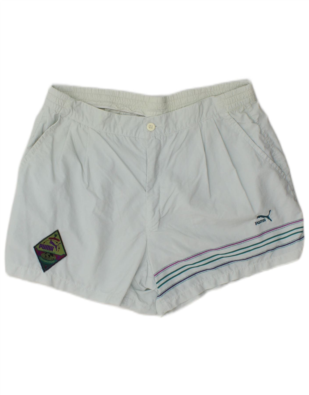 Puma Herre Pegged Chino Shorts W36 Store Blå Stribet Polyamid