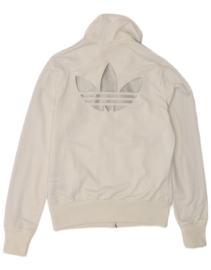 Jachetă de top pentru trening grafic Adidas pentru femei EU 38 Poliester alb mic