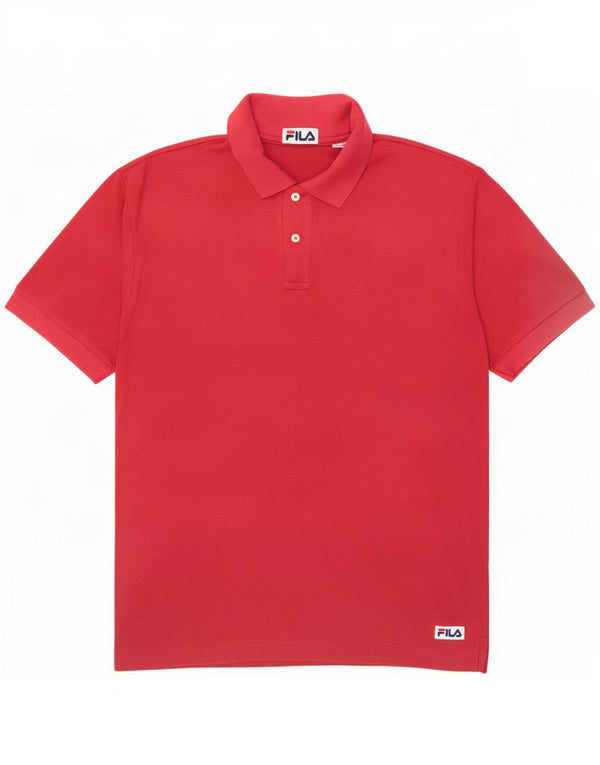 Camisa polo masculina Fila médio algodão rosa