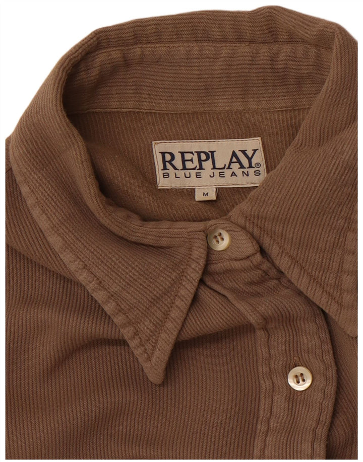 REPLAY Dameskjorte UK 12 Medium Brown