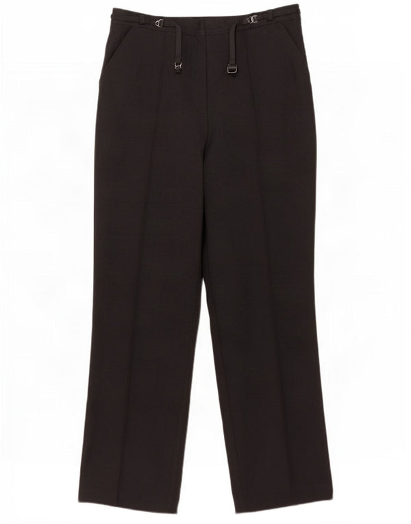 Marks & Spencer Womens Straight Casual Trousers UK 12 Medium W31 L28 Black