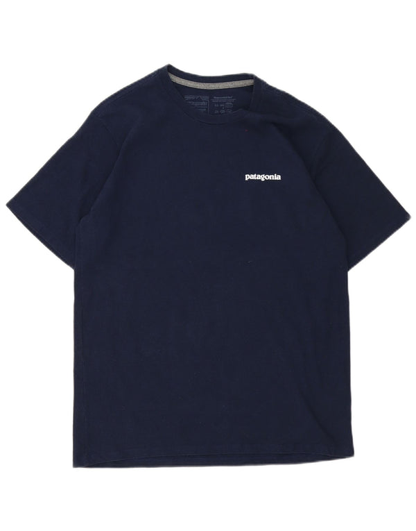 Patagonia Mens Regular Fit grafikus póló felső kis sötétkék poliészter