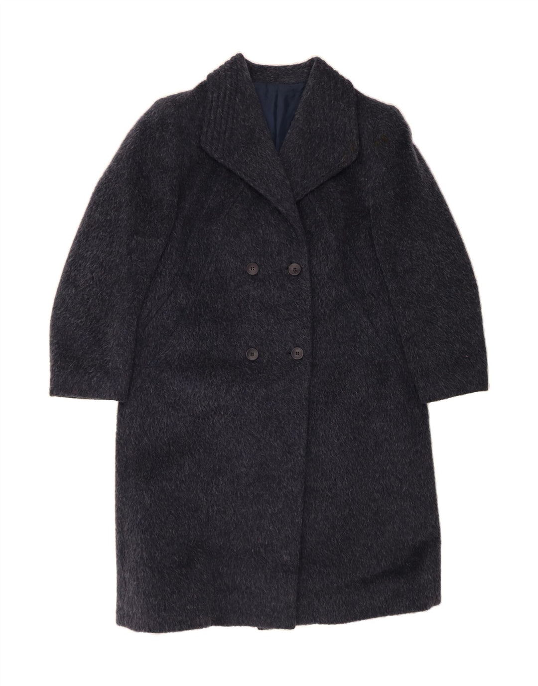 AREZIA Womens Overcoat IT 50 XL Navy Blue Wool Vintage Arezia and Second-Hand Arezia from Messina Hembry 