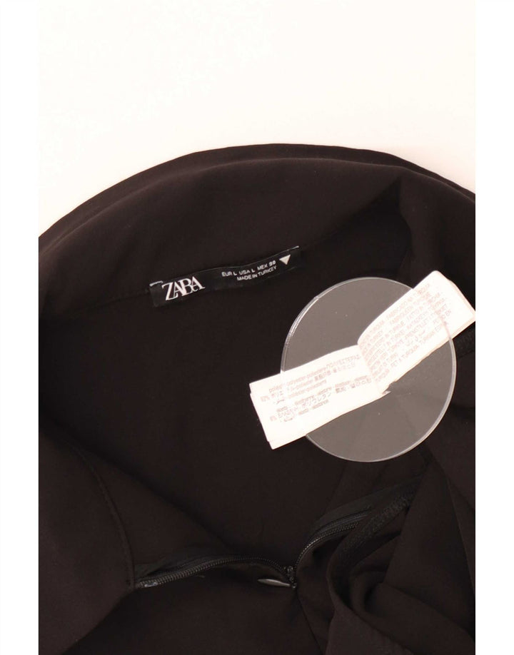 Damskie body koszulowe Zara UK 14, duże, czarne, poliestrowe