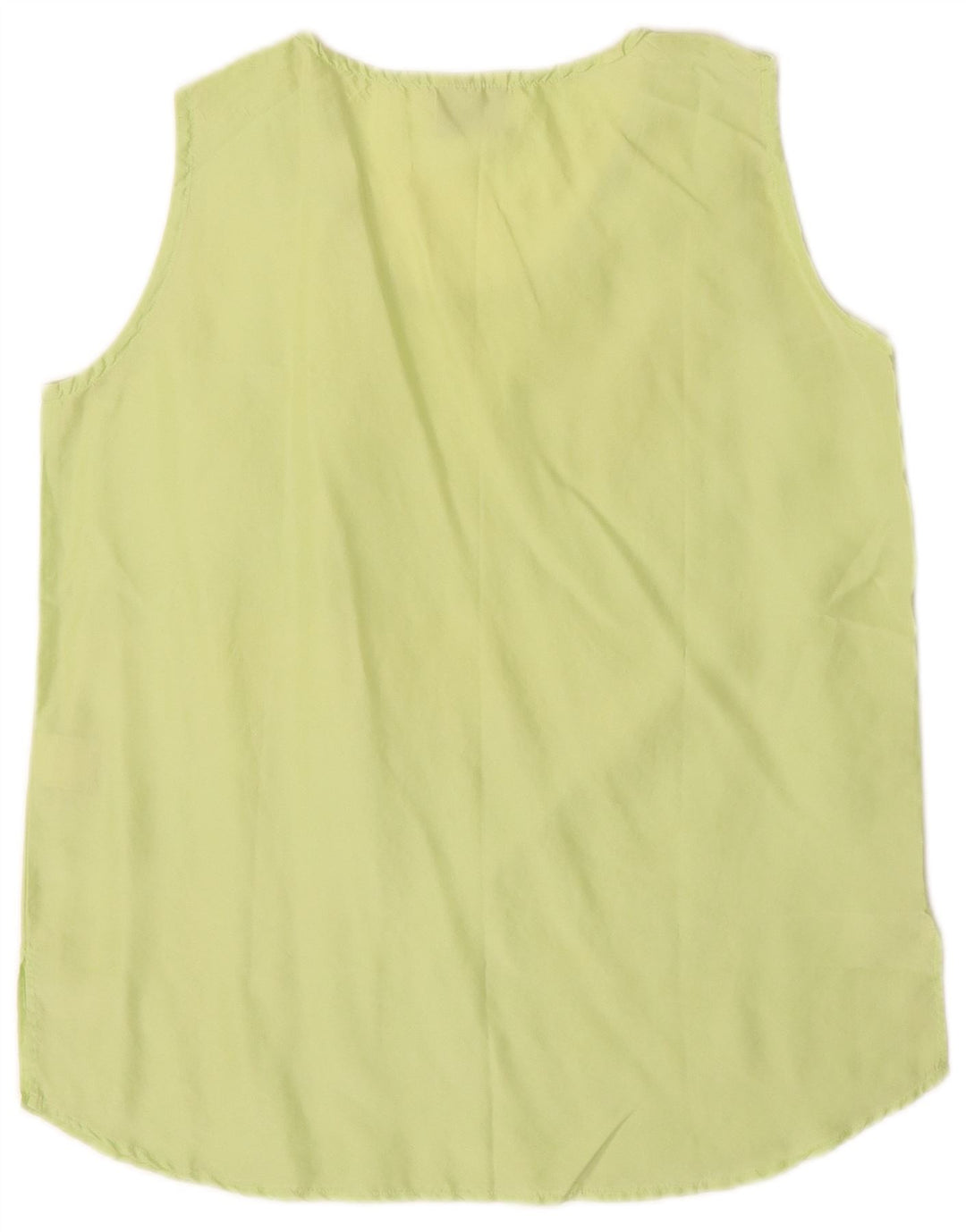 BENETTON Womens Sleeveless Blouse Top IT 44 Medium Green Silk