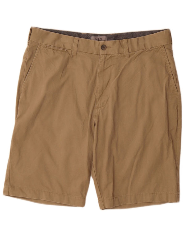 Pantaloncini chino da uomo Marks & Spencer grandi W34 cotone beige