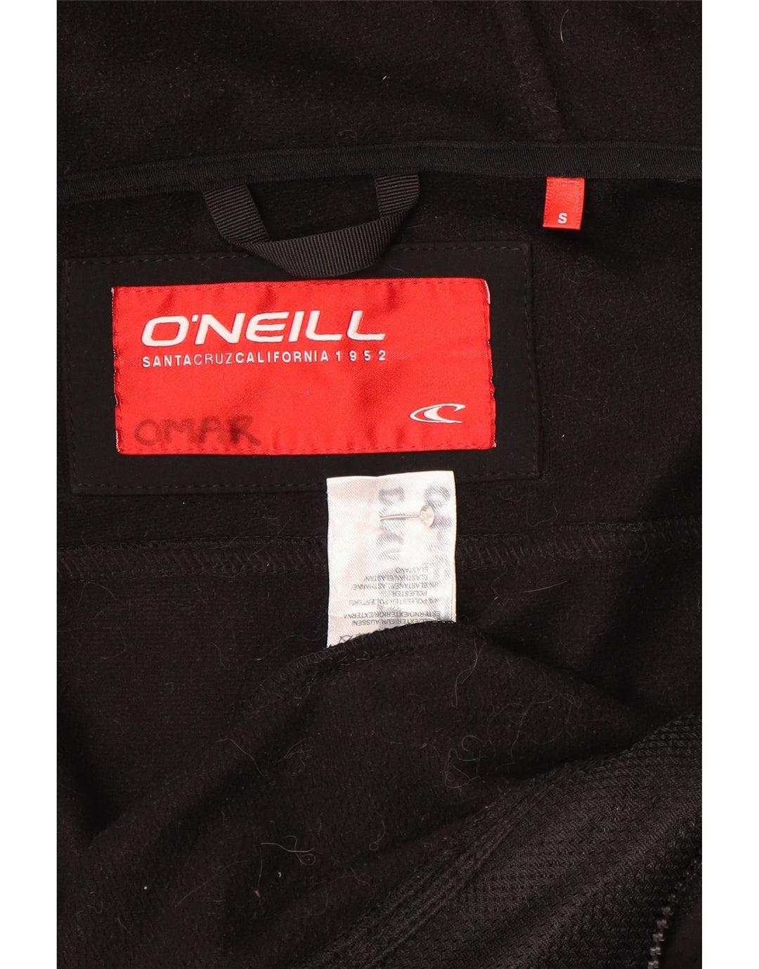 O'Neill Herre hætte vindjakke UK 36 Lille sort polyester