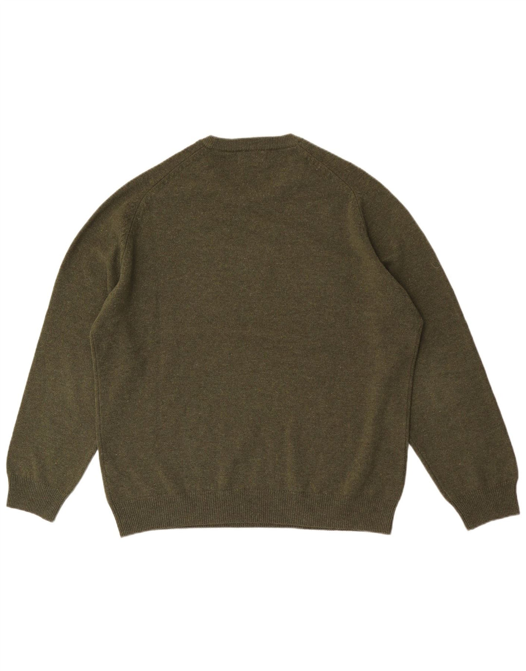 MARKS & SPENCER Maglione girocollo da uomo in lana d'agnello verde grande