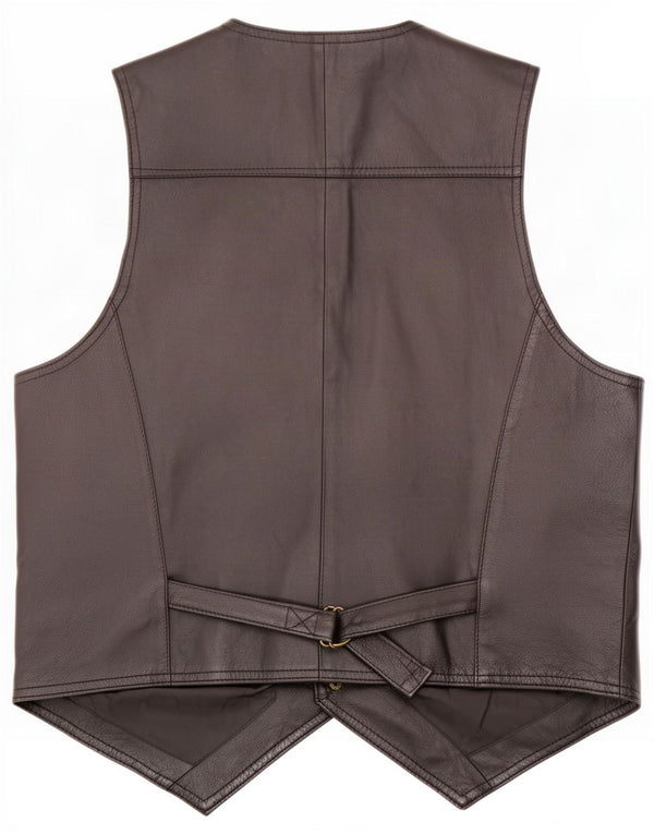 John F Gee Gilet en cuir pour homme Taille L Noir