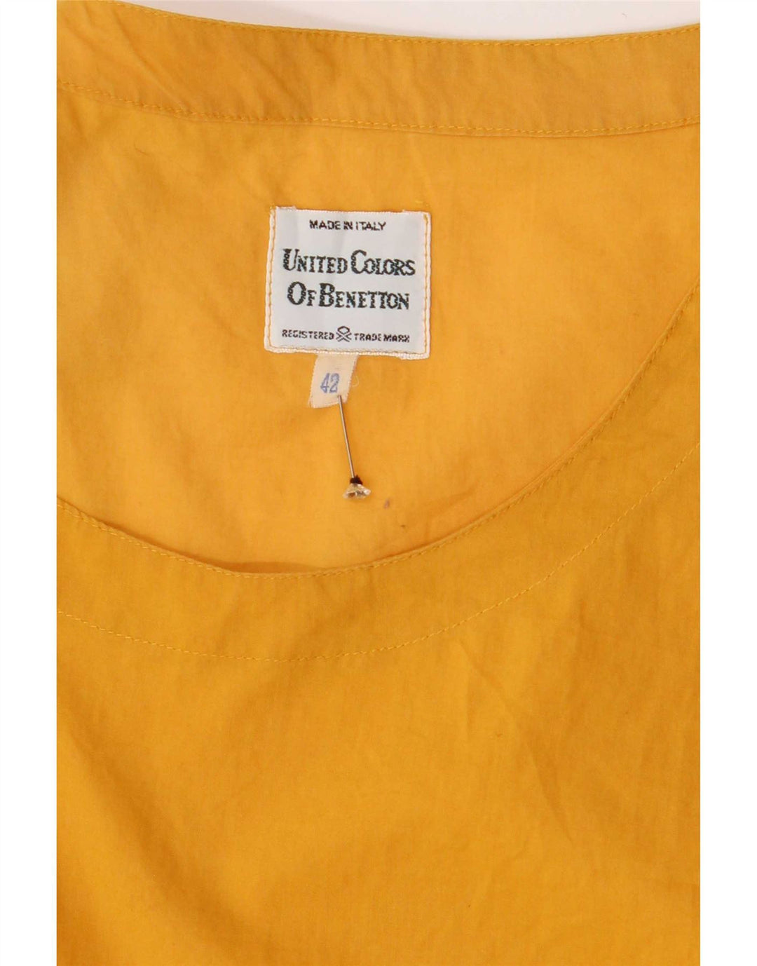 Benetton Womens Sleeveless Blouse Top IT 42 Medium Yellow