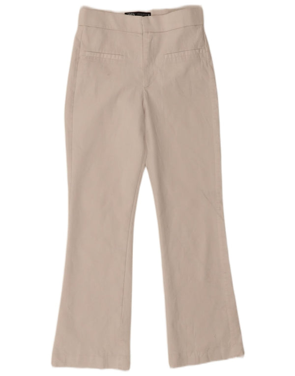 Zara Mujer Pantalón Casual Bootcut XS W24 L25 Algodón Blanco