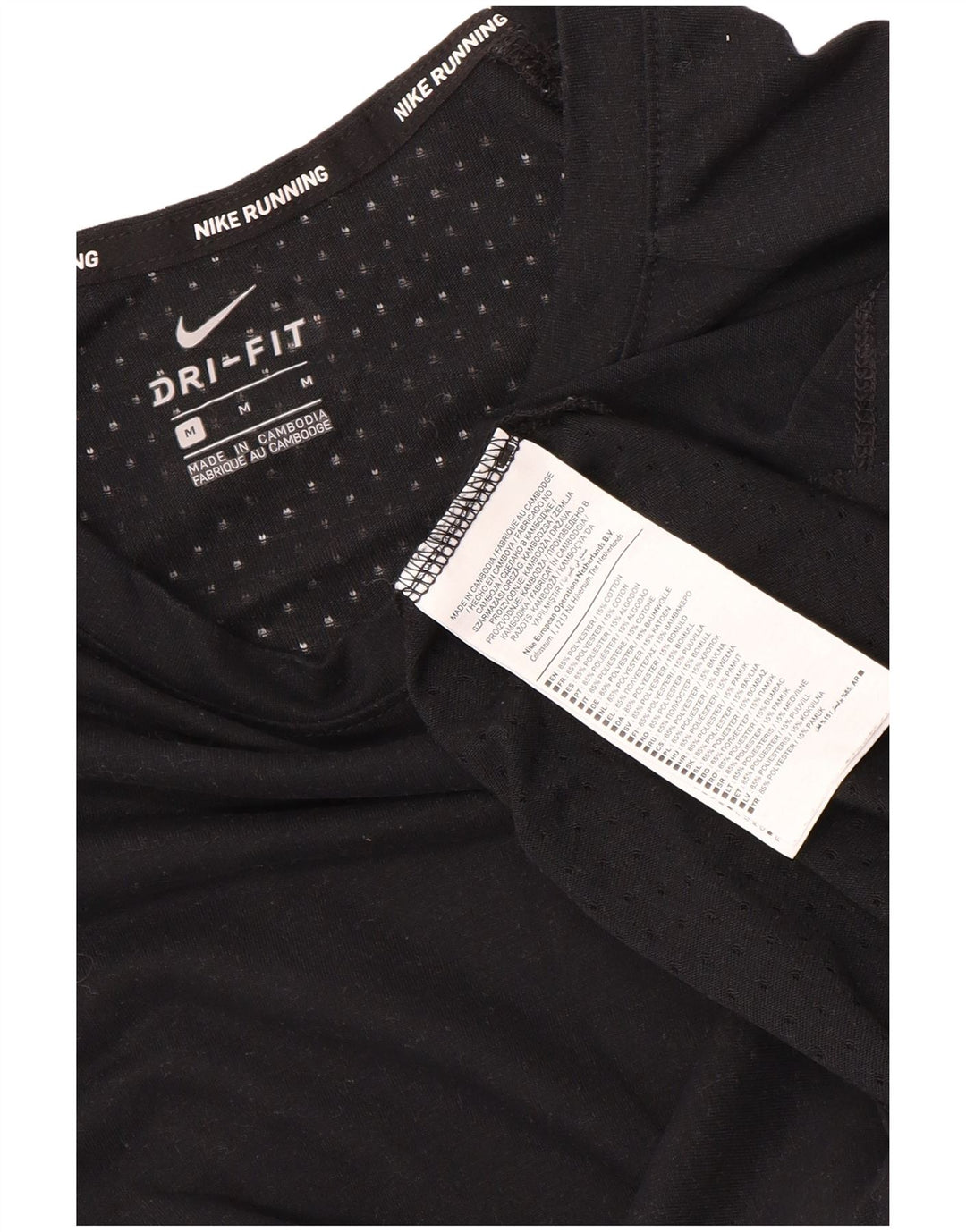 Nike Herre Dri Fit T-Shirt Top Medium Sort Polyester