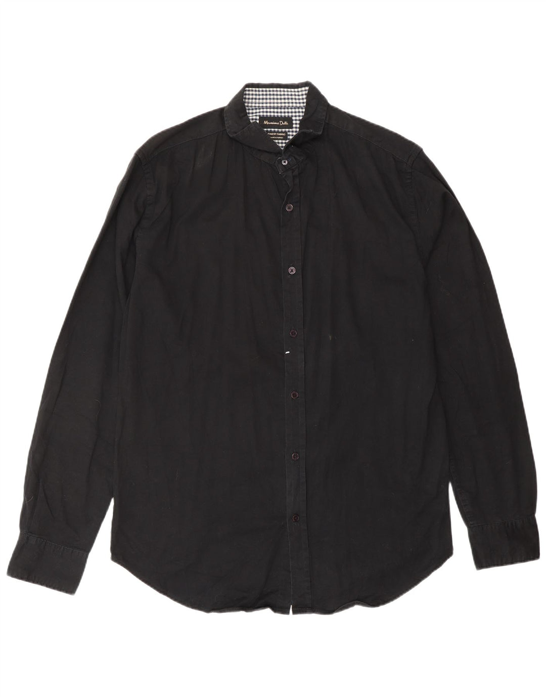MASSIMO DUTTI Mens Shirt EU 40 Medium Black Colourblock Cotton