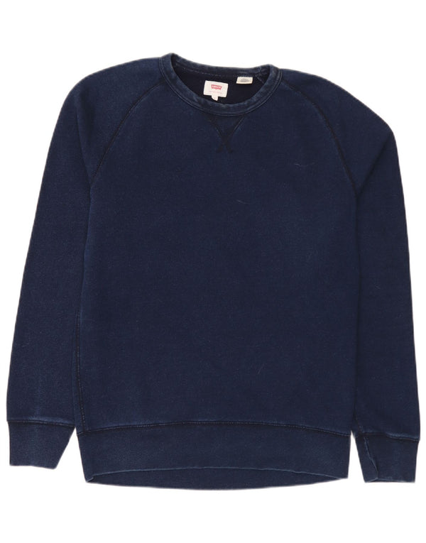 Levi's Uomo Felpa Maglione Piccolo Blu Navy Cotone