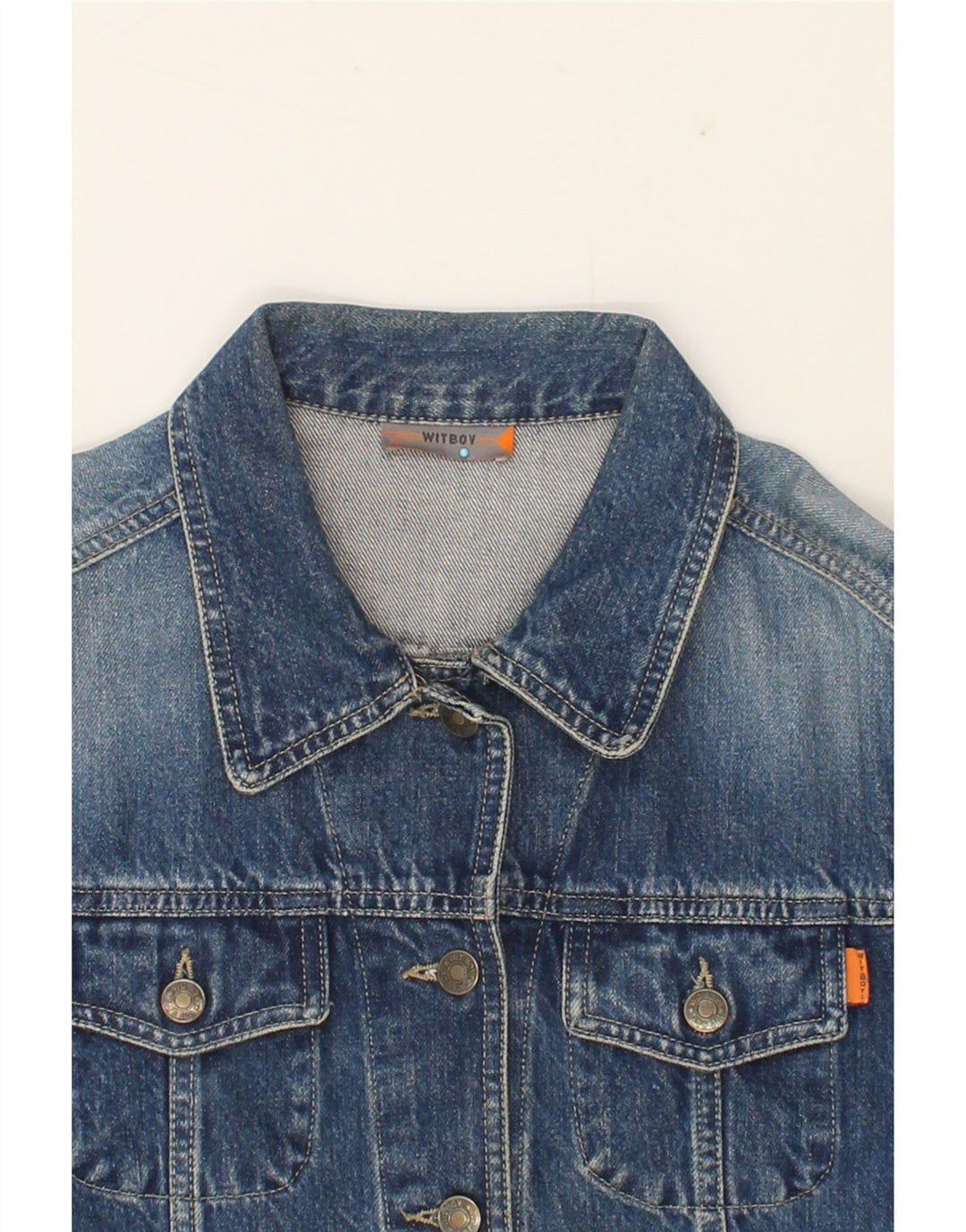 WITBOY Girls Denim Jacket 11-12 Years XL Blue Cotton Vintage WITBOY and Second-Hand WITBOY from Messina Hembry 
