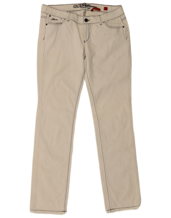 Jeans slim da donna Guess W33 L34 cotone bianco sporco