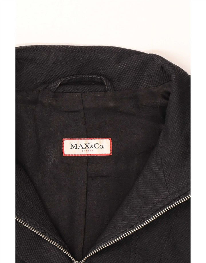 Max & Co. Damen Blazer Jacke UK 10 Small Schwarz Baumwolle