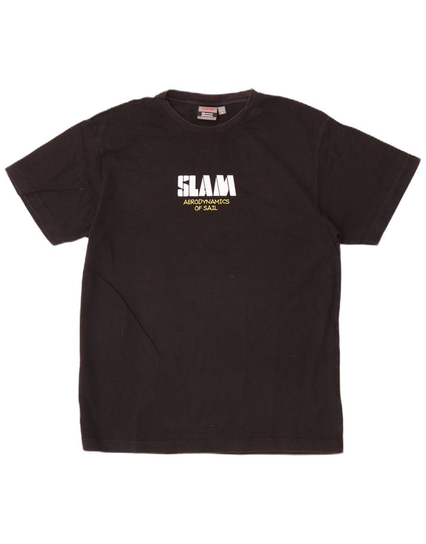 Slam Herre Grafisk T-Shirt Top Medium Sort Bomuld