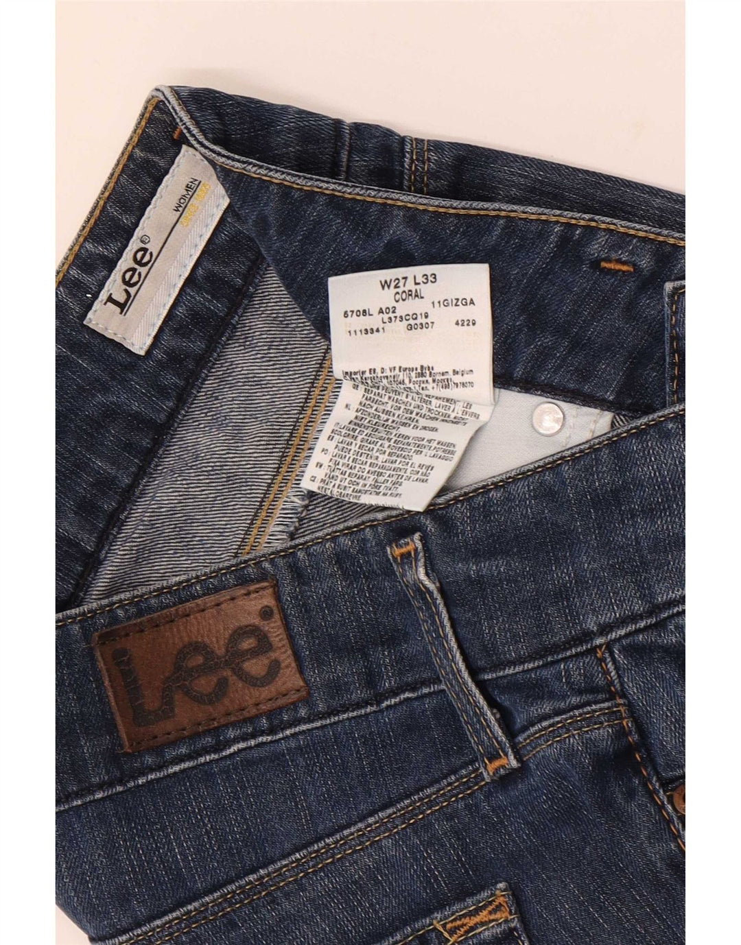 Lee Womens Coral Bootcut Jeans W27 L33 Azul Algodão