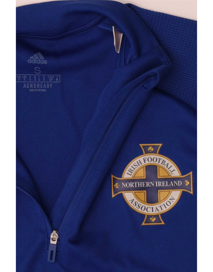 Adidas Mens Irish Football Zip Neck Pullover Tracksuit Top Small Blue