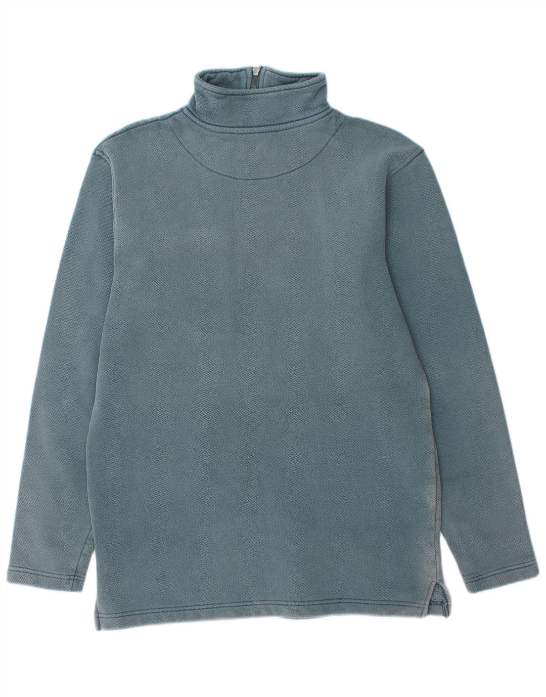 WEIRD FISH Felpa da uomo con collo con zip, maglione piccolo in cotone blu