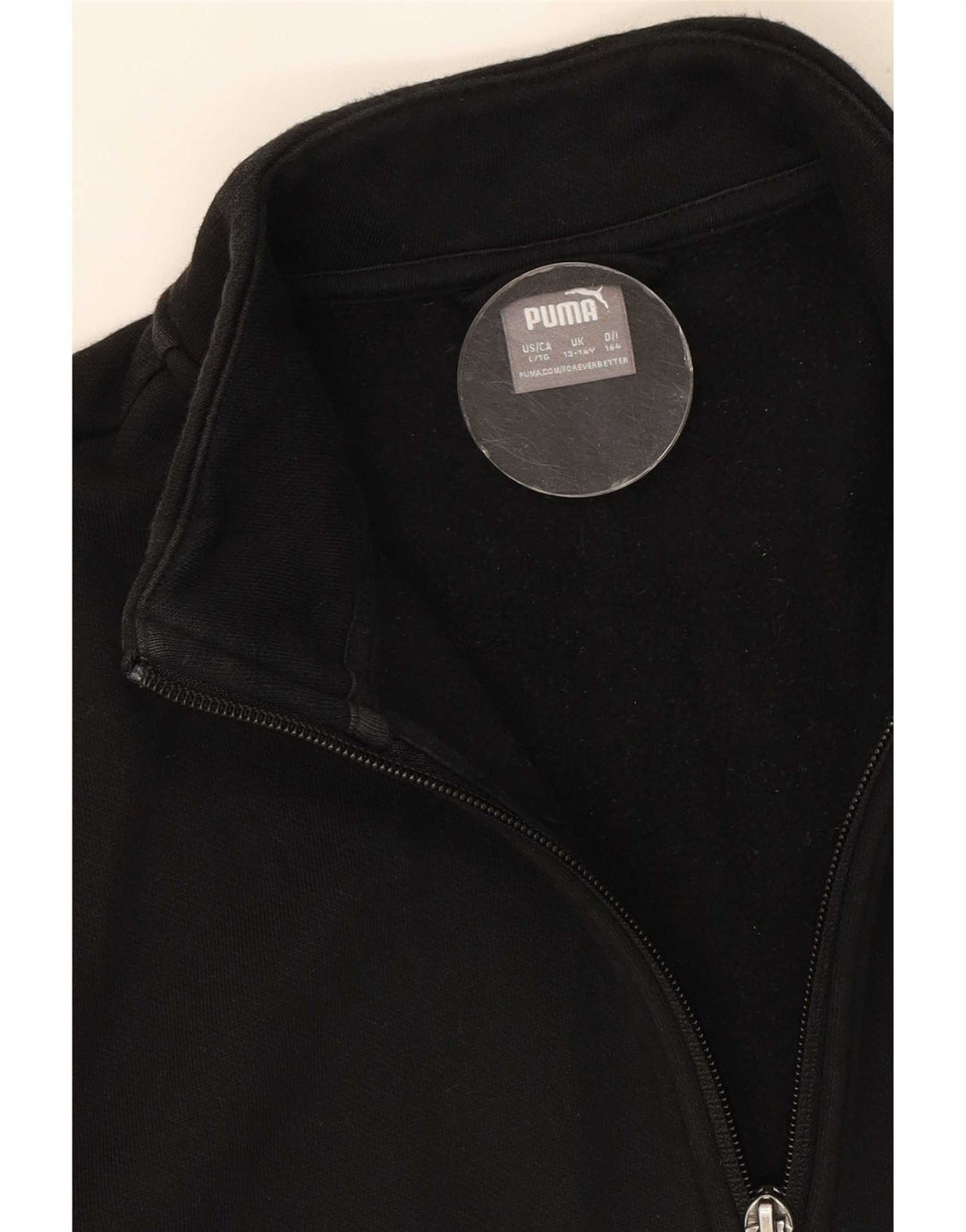 Puma Boys Graphic Tracksuit Top Jacket 13-14 Years Black Cotton