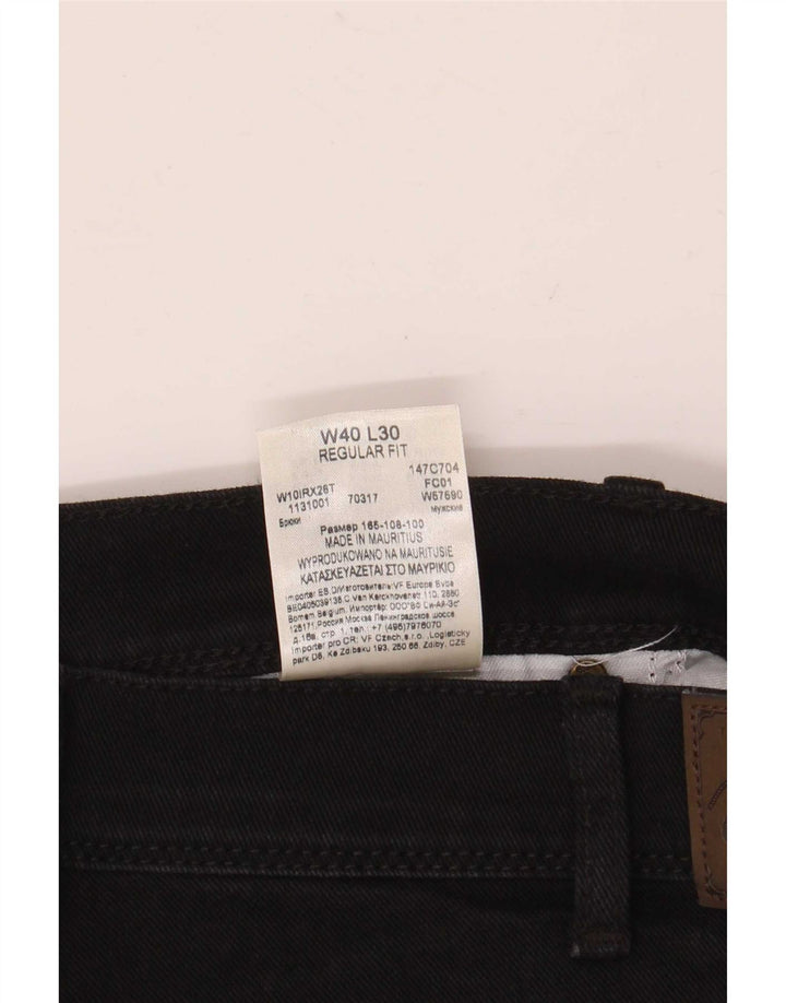 Wrangler Womens Regular Fit Straight Jeans W40 L30 Black Cotton