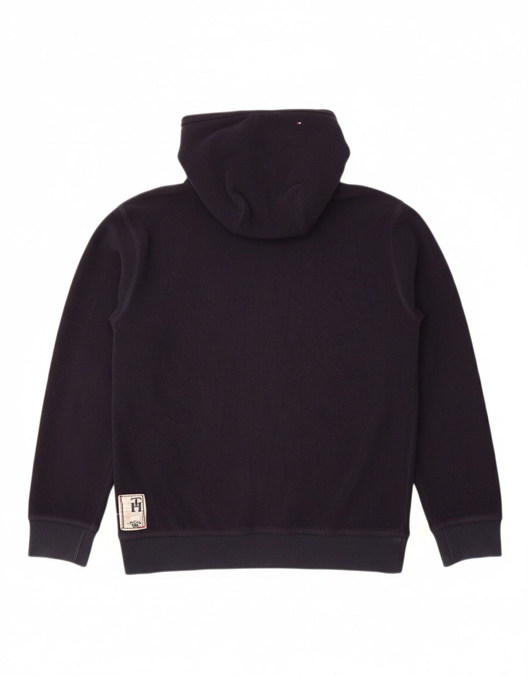 TOMMY HILFIGER Boys Hooded Fleece Jacket 15-16 Years Navy Blue Polyester